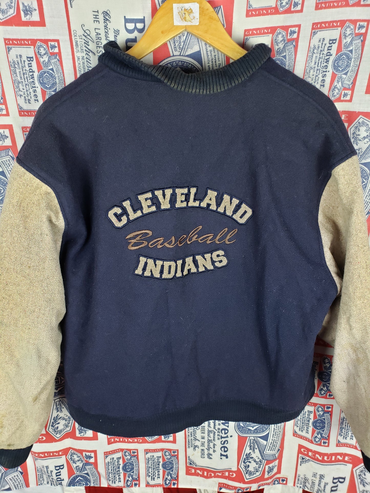Vintage 1990s Cleveland Indians Wool Bomber(23"x25")M