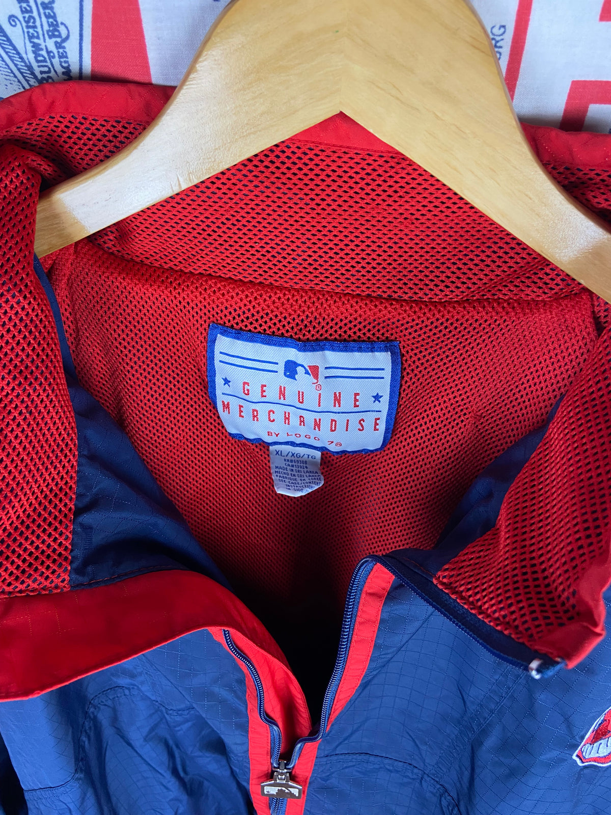 Vintage 1990s Logo 7 Cleveland Indians Full Zip Jacket Large(24”x27”)