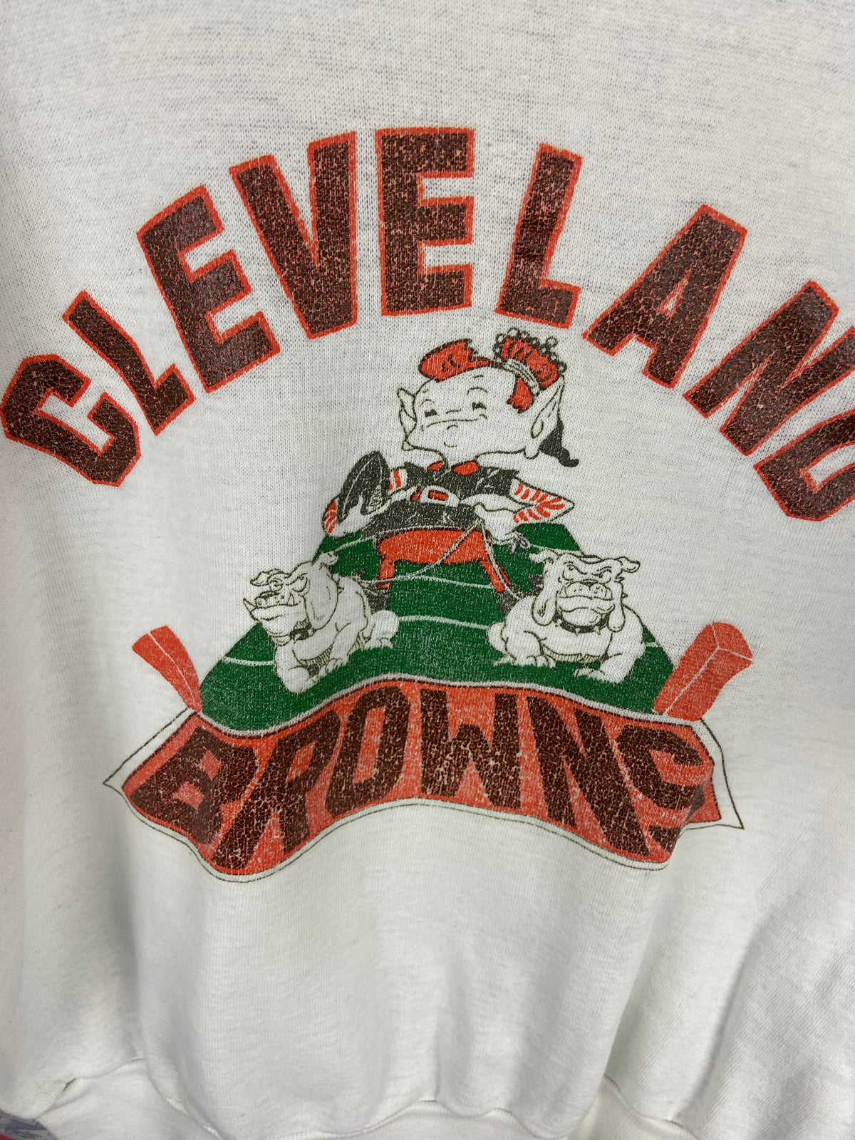 Vintage 1980s Cleveland Browns Elf Dawg Prints Crewneck Small(21”x24.5”)