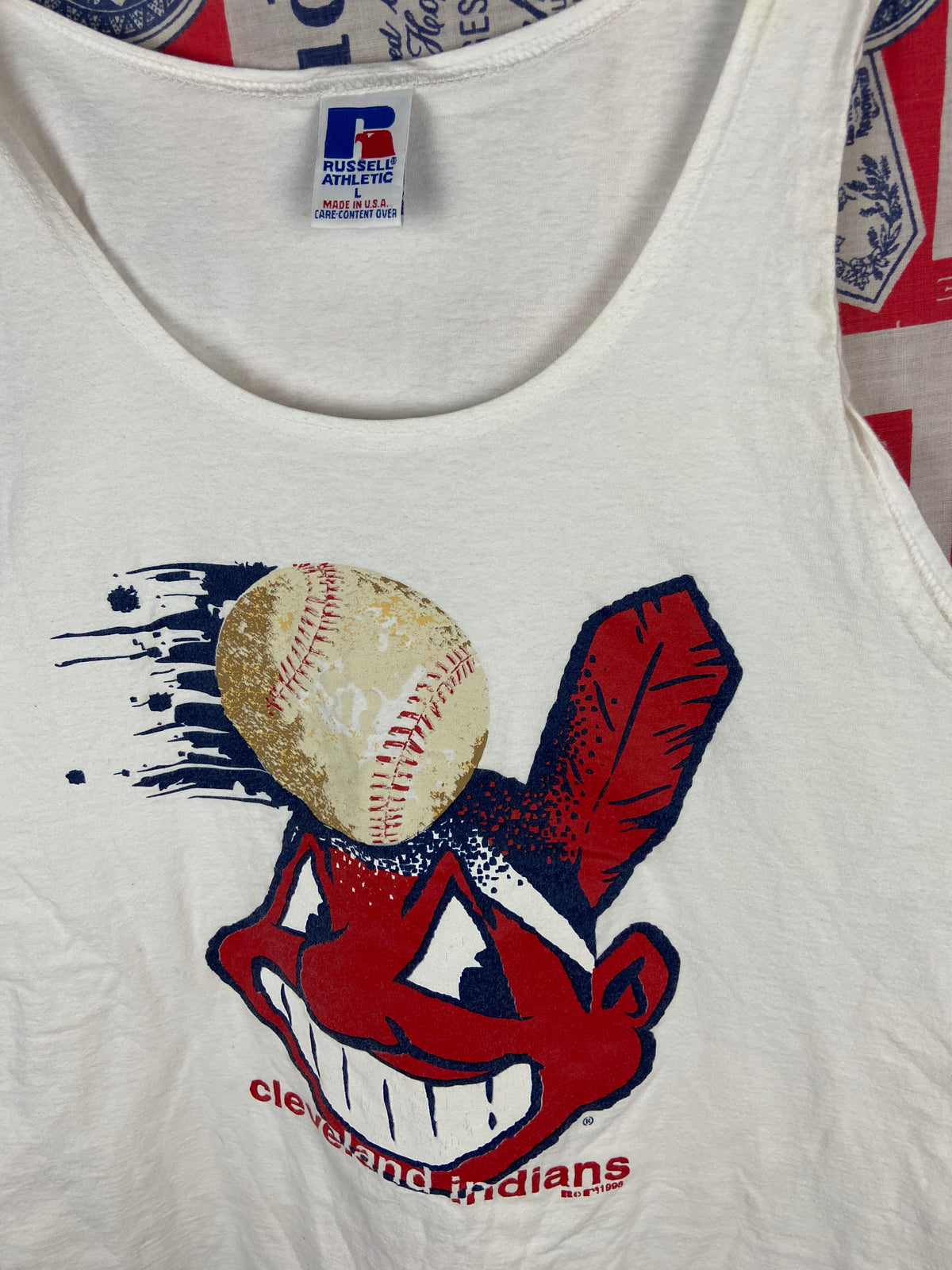 Vintage 1990s Russell Athletic Cleveland Indians Tank Medium(22”x27”)