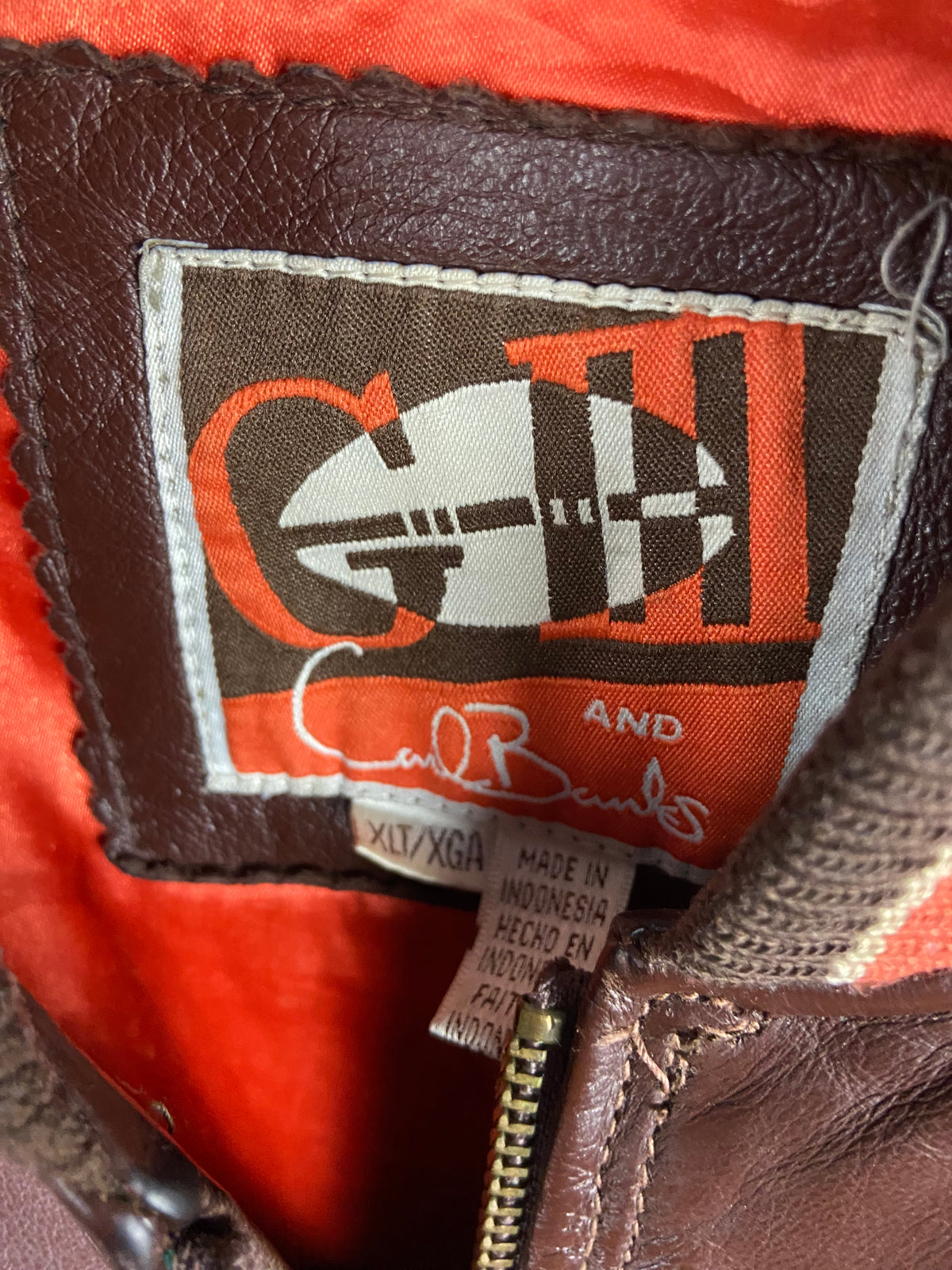 Vintage 1990s Carl Banks Cleveland Browns Leather Jacket XLT(26”x32”)