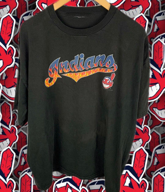 Vintage 1990s Mossimo Cleveland Indians Hard Ball Graphic T-shirt