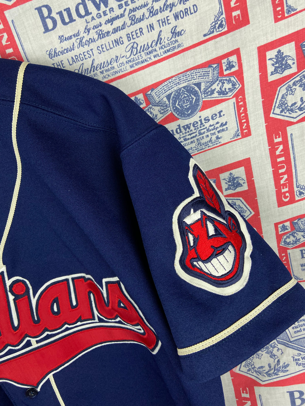 Vintage 1990s Russell Athletic Diamond Collection Cleveland Indians Jersey 44 Large(24”x29”)