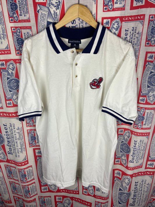 Vintage 1990s Cleveland Indians Golf Polo Large(23”x29”)