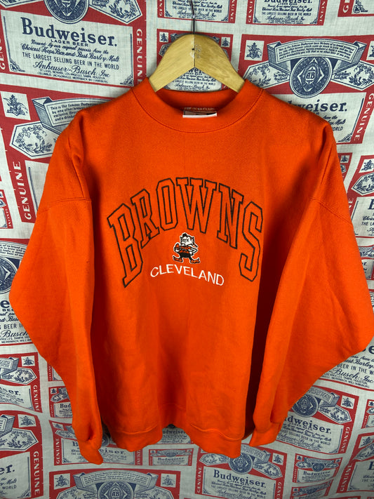 Vintage 1990s Puma Cleveland Browns Embroidered Elf Crewneck XL(24”x29”)