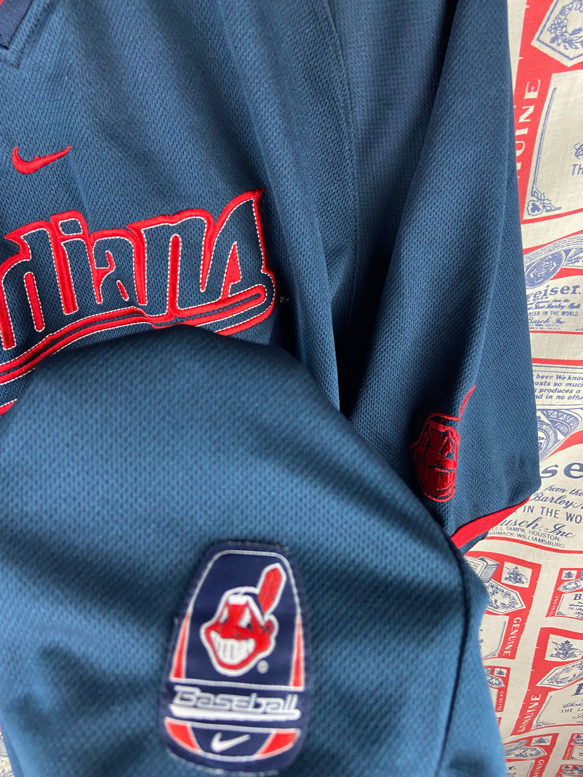Vintage 2000s Nike Center Swoosh Cleveland Indians Warm Up Jersey XL(25”x31”)