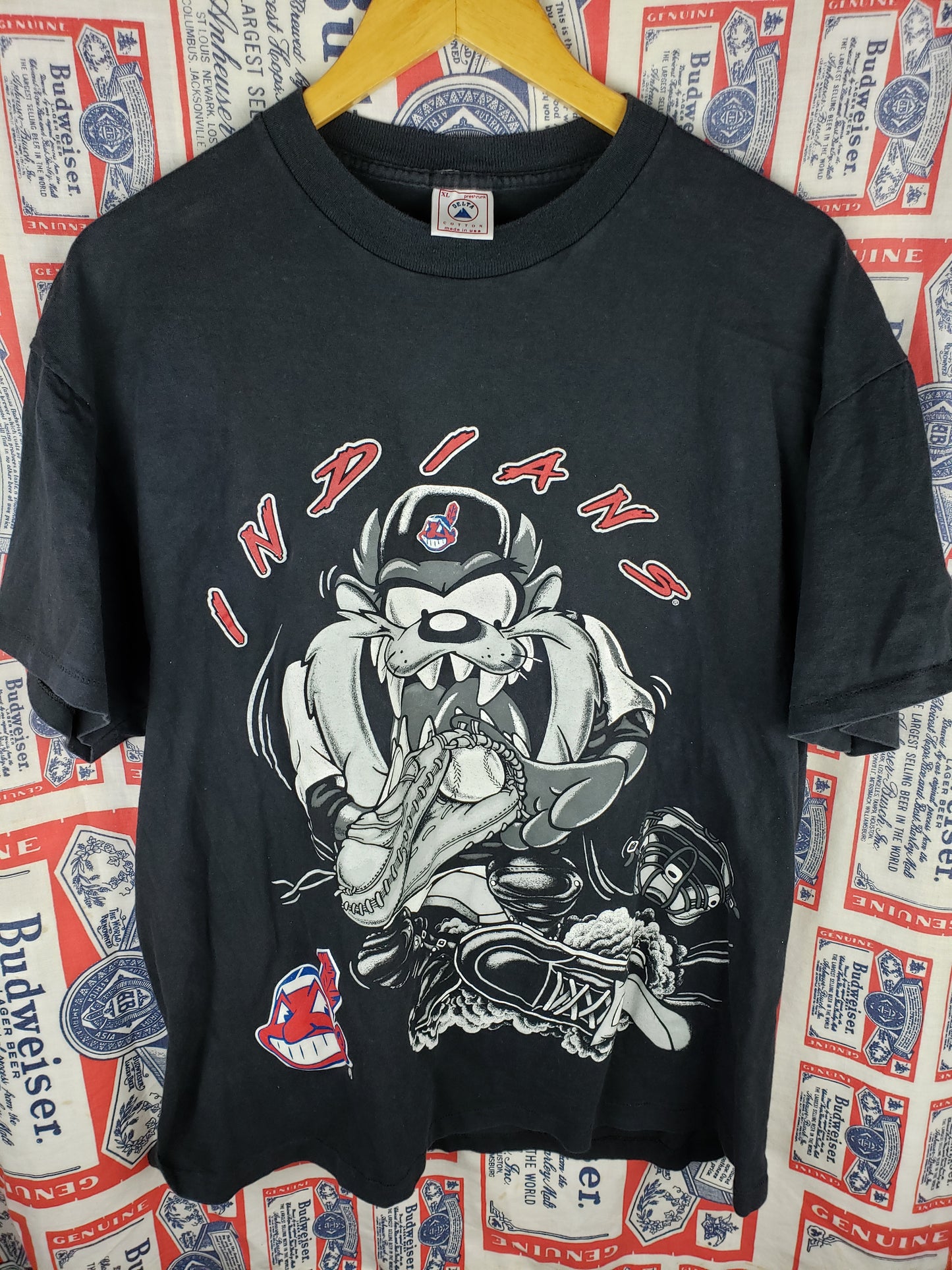 Vintage 1994 Cleveland Indians Taz Shirt Double Sided(24"x28")XL