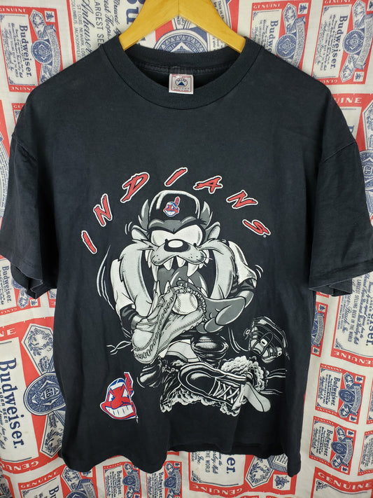 Vintage 1994 Cleveland Indians Taz Shirt Double Sided(24"x28")XL