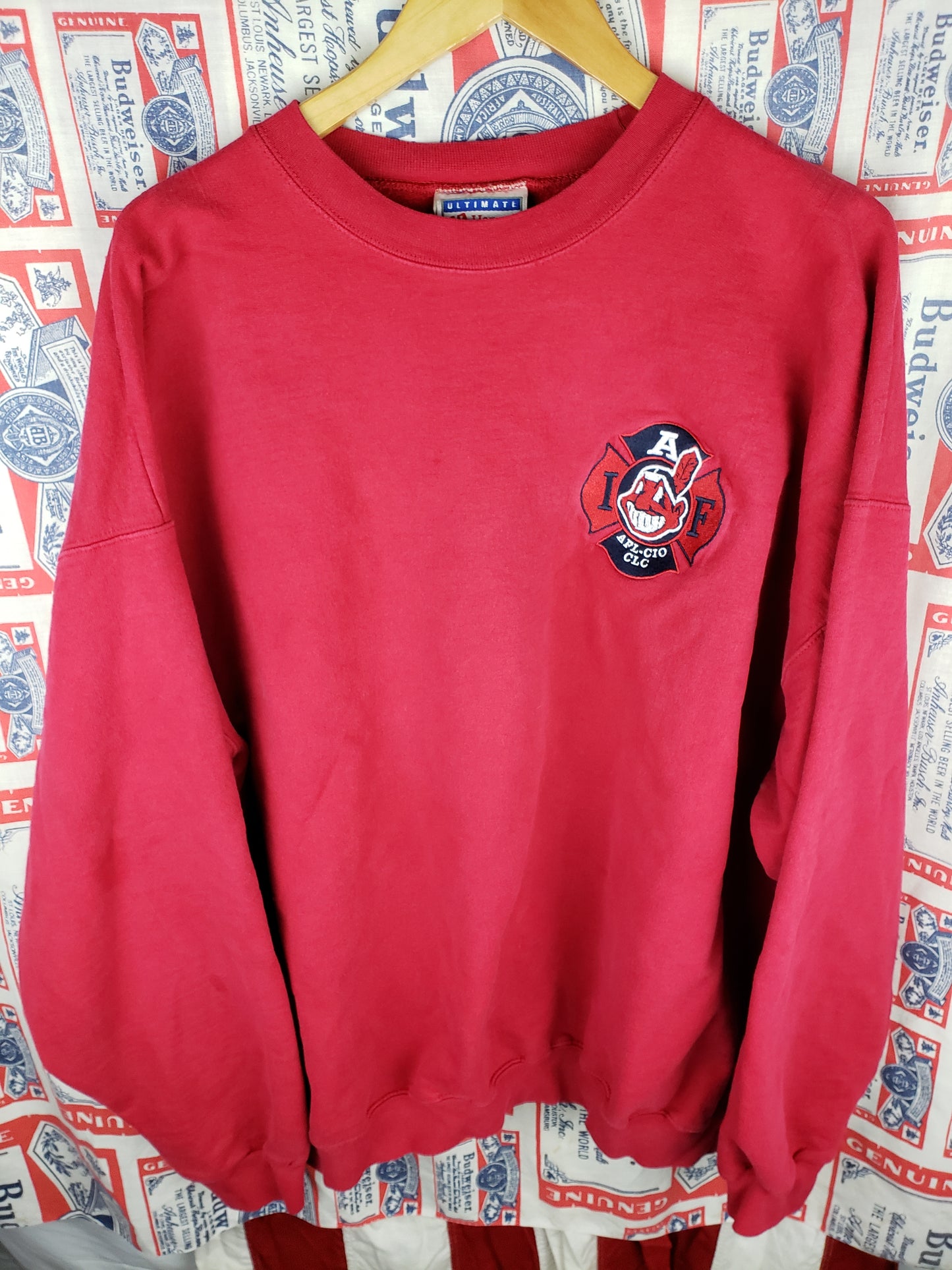 Vintage International Association of Firefighters Cleveland Indians Crewneck(28"x28")Boxy XL