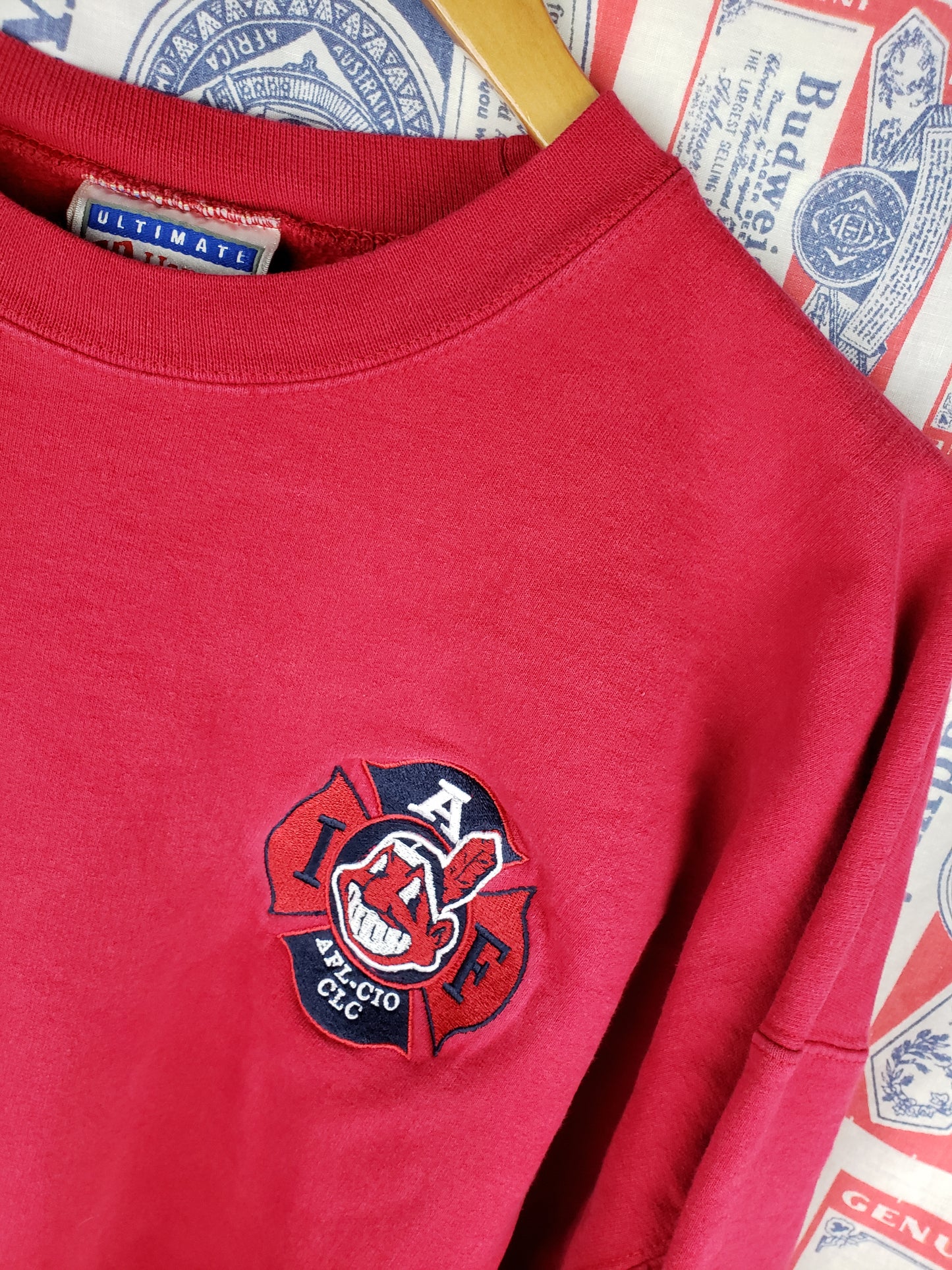 Vintage International Association of Firefighters Cleveland Indians Crewneck(28"x28")Boxy XL