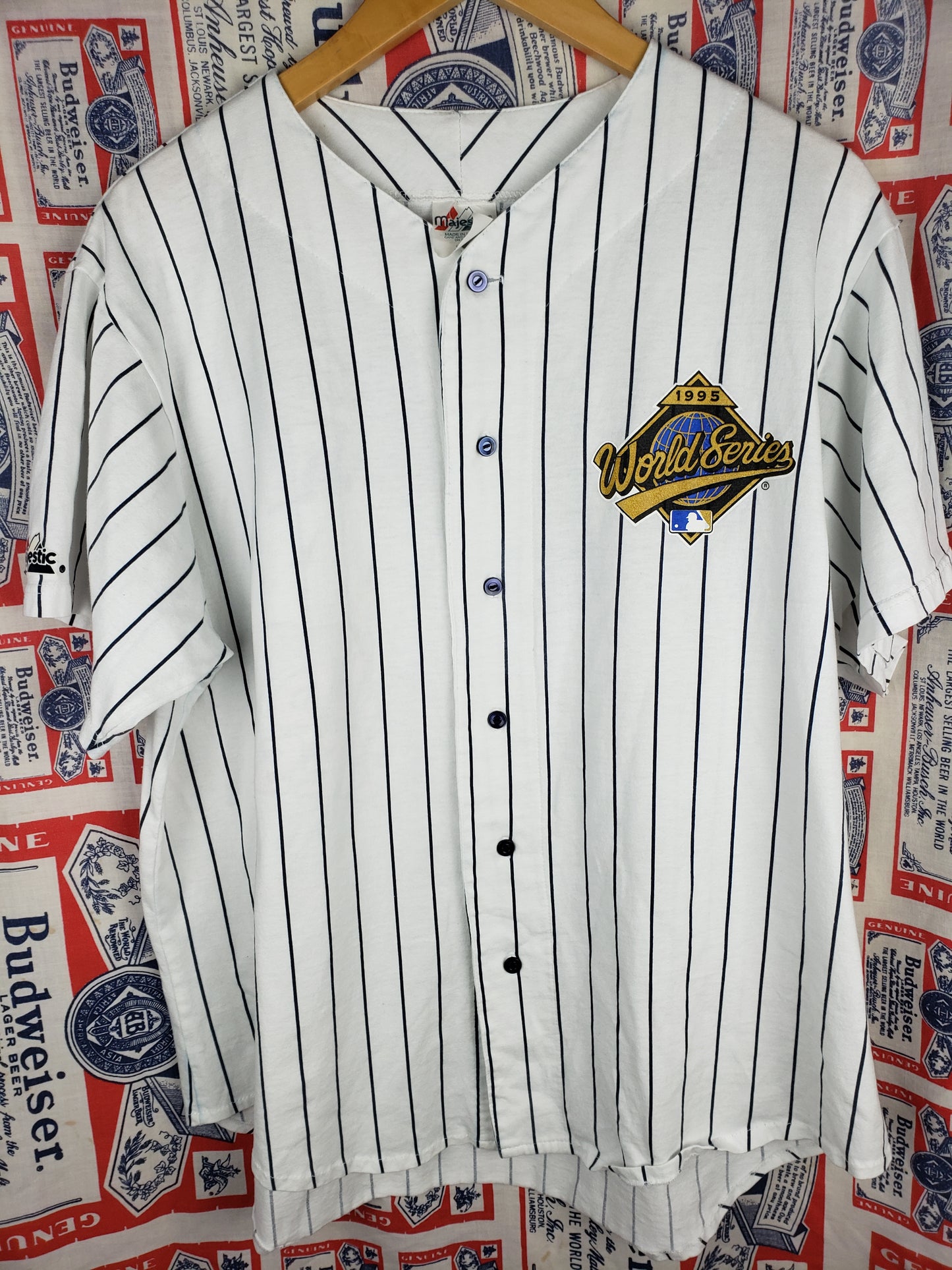 Vintage 1995 Majestic World Series Cleveland Indians Pinstripe Jersey(24"x28") XL