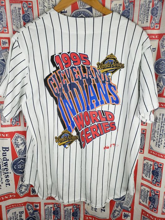 Vintage 1995 Majestic World Series Cleveland Indians Pinstripe Jersey(24"x28") XL