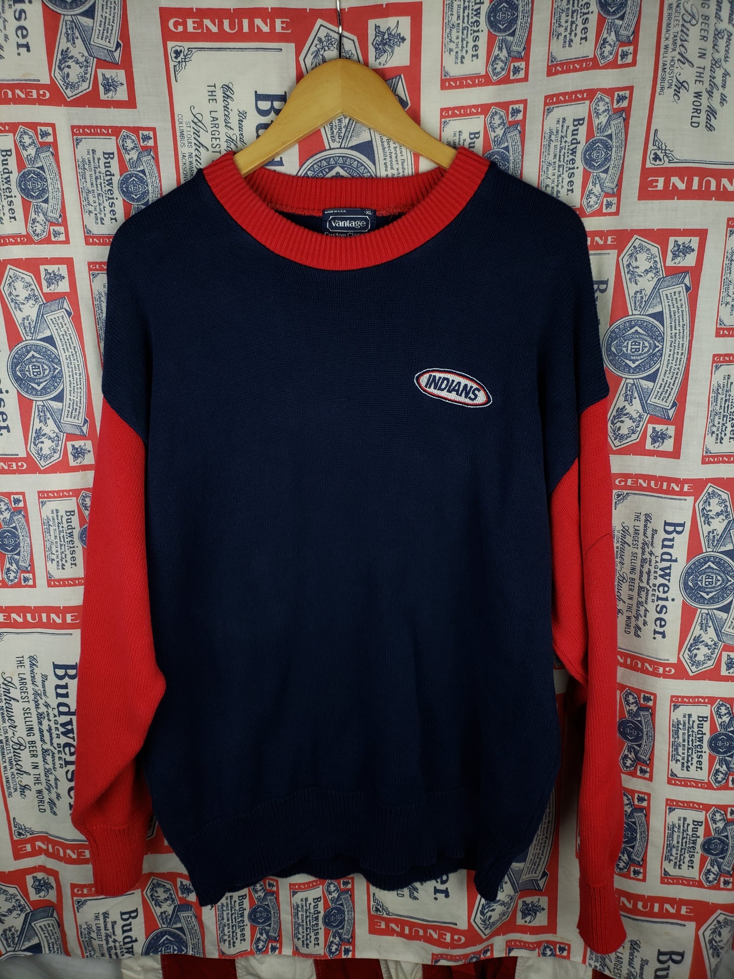 Vintage 1980s 1990s Cleveland Indians Sweater(25"x30")Big XL