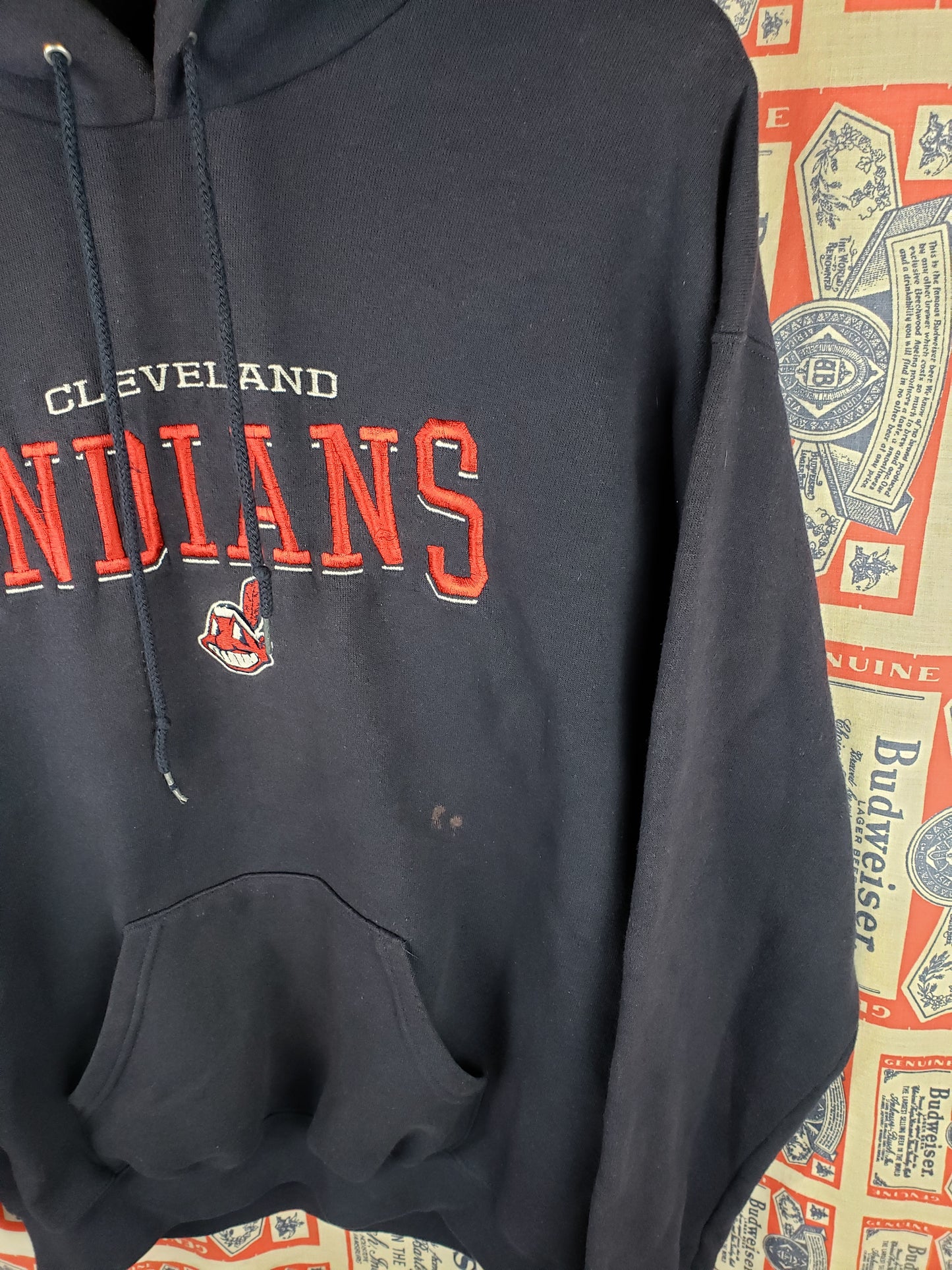 Vintage 1990s Cleveland Indians Embroidered Hoodie(24"x28")L