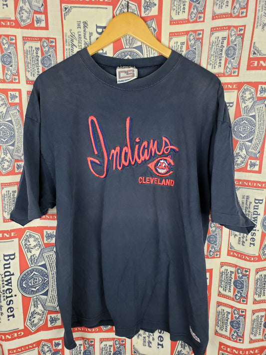 Vintage 1990s Cleveland Indians Embroidered Shirt(24"x29")XL