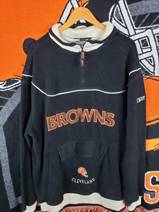 Vintage 1990s BET Limited Edition Cleveland Browns Fleece Pullover(26"x33")XXL