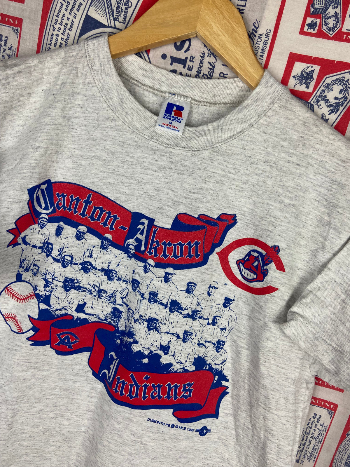 Vintage 1990s Russell Athletic Canton Akron Indians Shirt Medium(21”x28”)