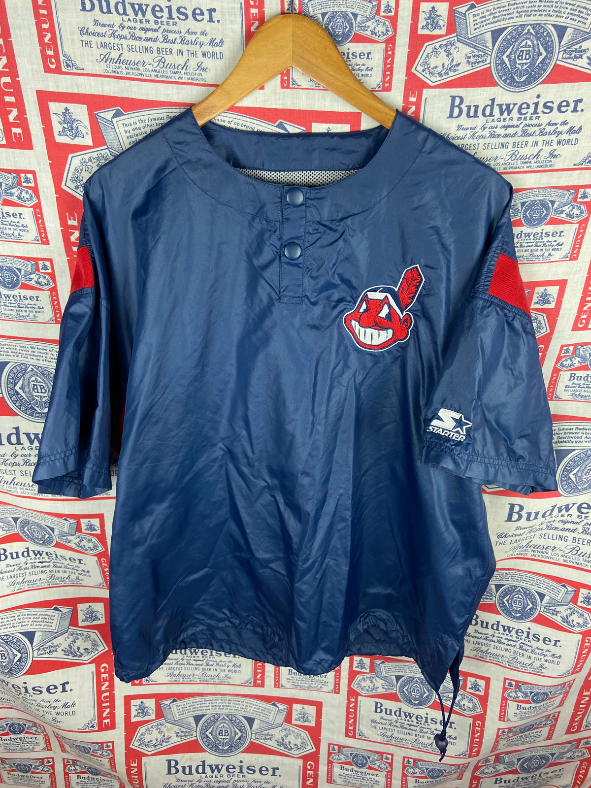 Vintage 1990s Starter Diamond Collection Cleveland Indians Warmup Medium(23”x26”)