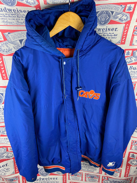 Vintage Early 1990s Starter Cleveland Cavaliers Jacket Large(24”x28”)
