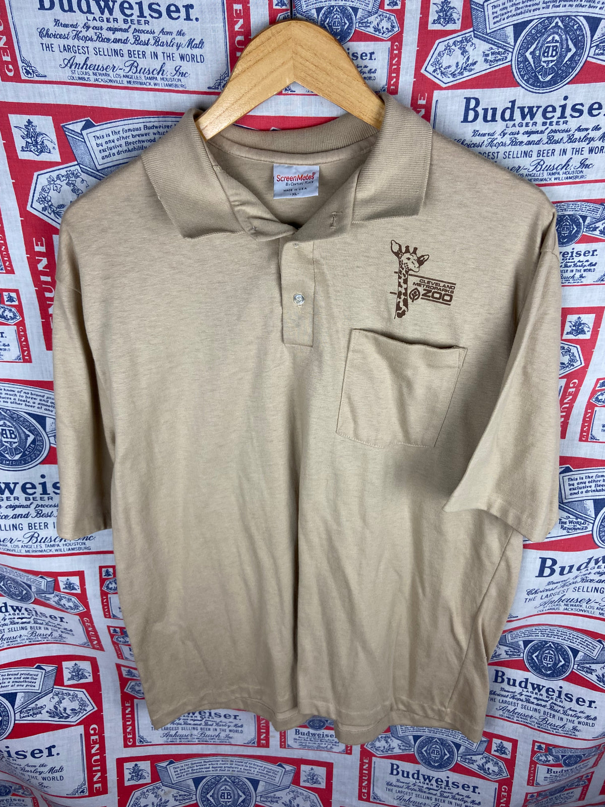 Vintage 1980s Cleveland Metroparks Zoo Polo Shirt Large(23”x28”)