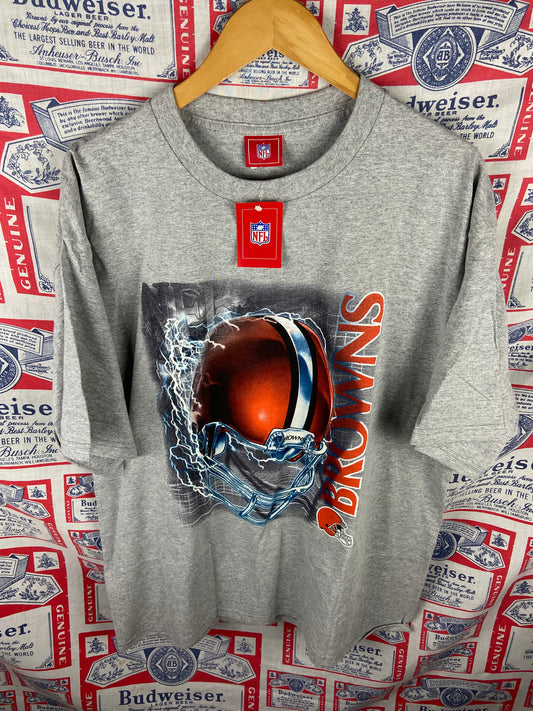 Vintage 2000s Cleveland Browns Lightning Helmet Shirt NWT XL(25”x32”)