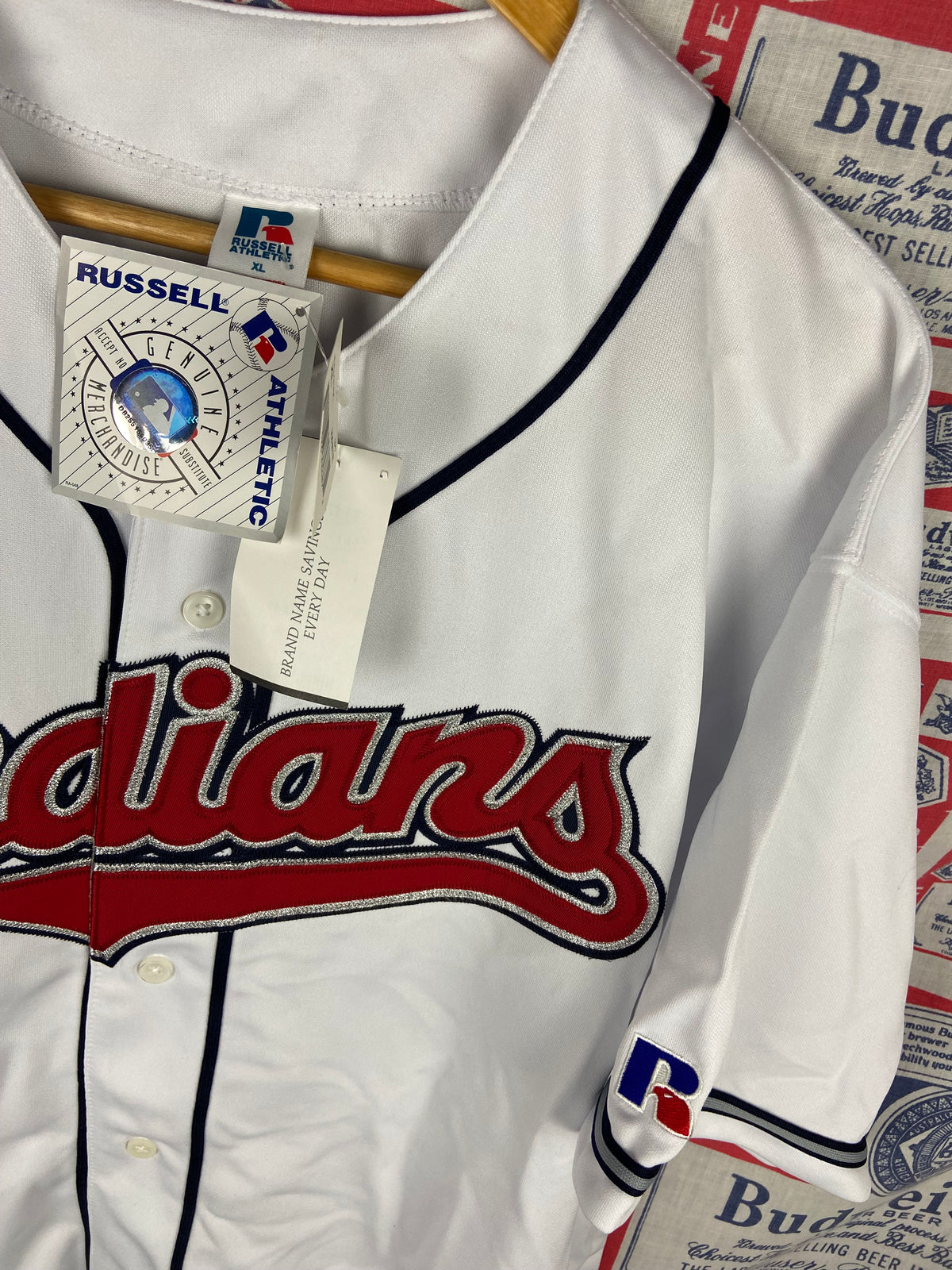 Vintage 1990s Russell Athletic Cleveland Indians Jersey NWT XL(25”x31”)