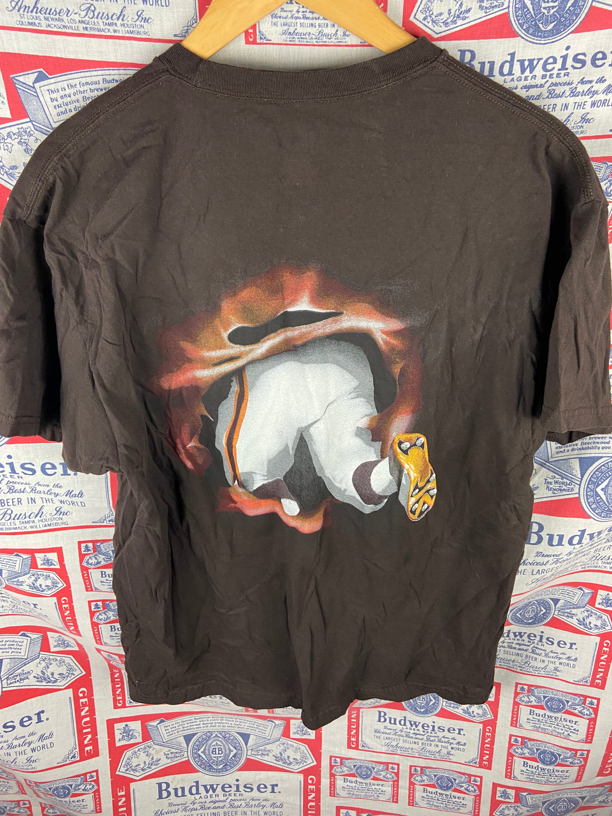 Vintage 2000s Cleveland Browns Double Sided Break Through Shirt XL(24”x29”)