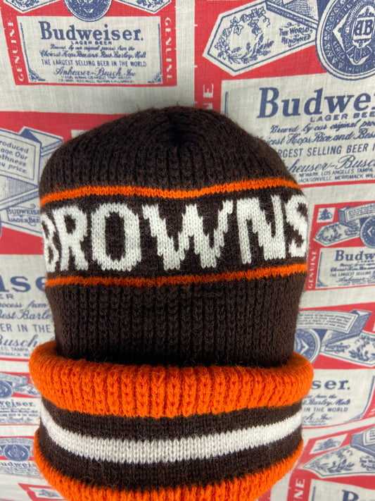 Vintage 1980s Cleveland Browns Knit Winter Hat