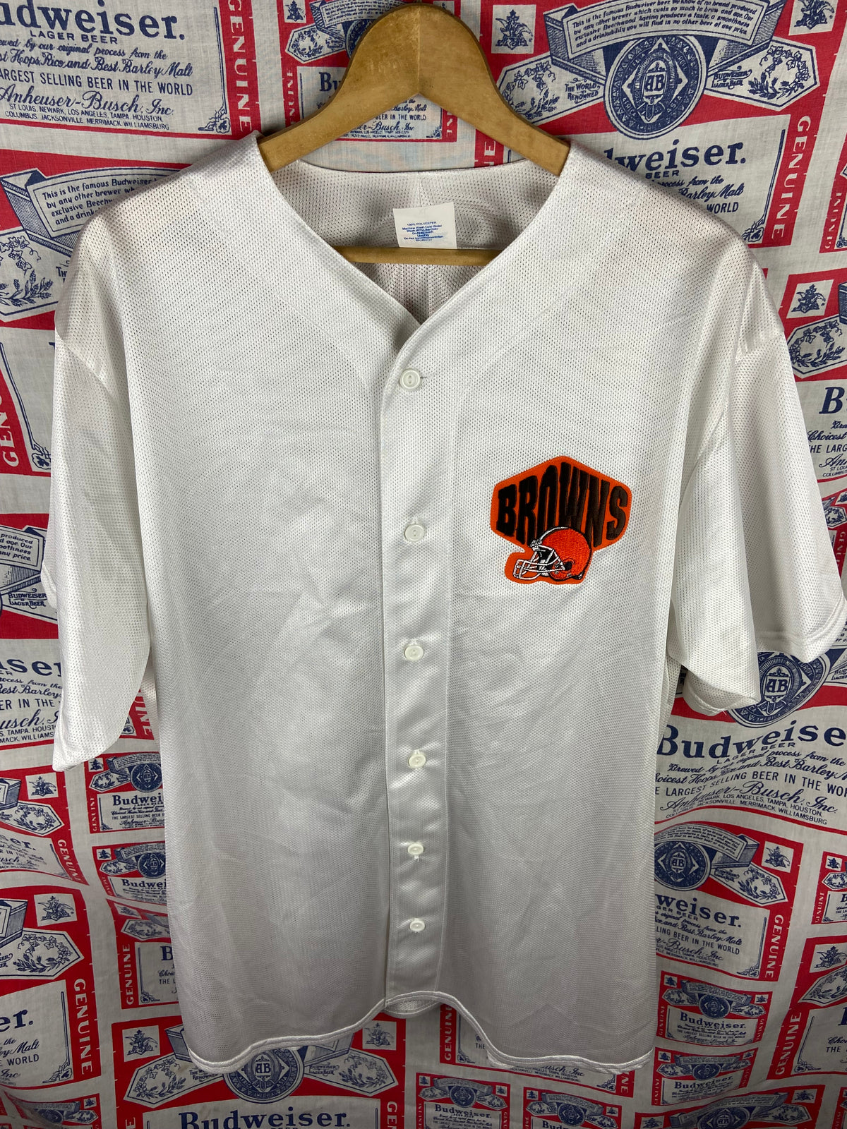 Vintage 1990s Majestic Cleveland Browns Baseball Style Jersey XL(26”x31”)