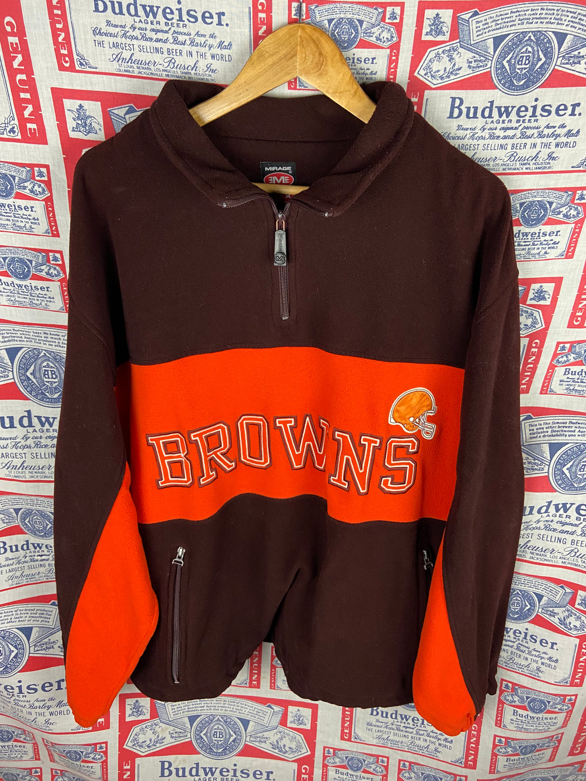 Vintage 1990s Mirage Cleveland Browns Fleece Pullover XL(26”x30”)