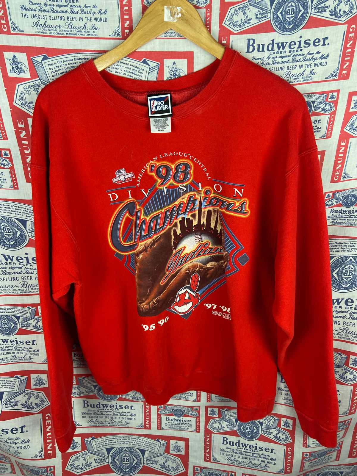 Vintage 1998 Pro Player Cleveland Indians Crewneck XL(24”x28”)