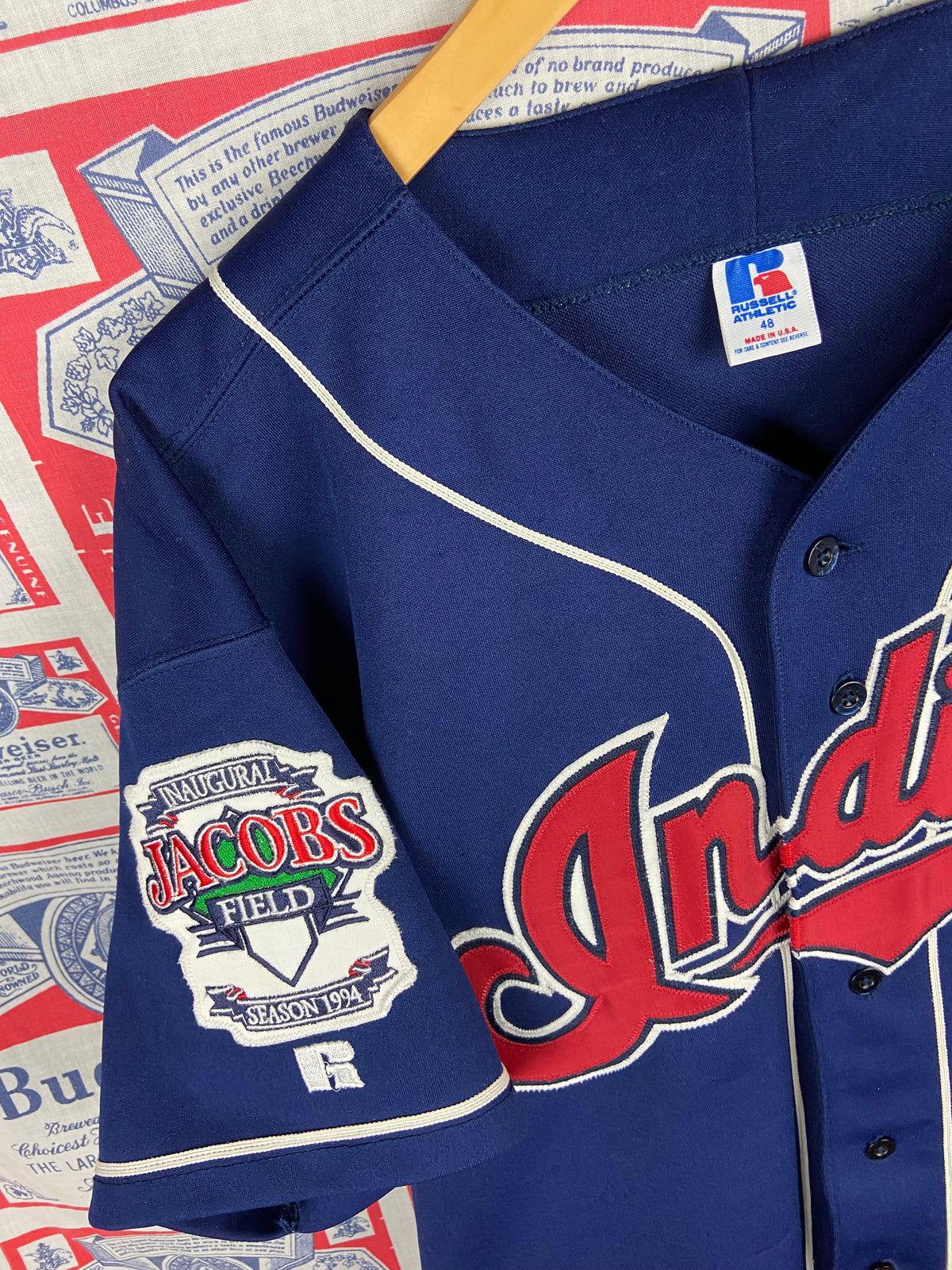 Vintage 1994 Russell Athletic Diamond Collection Jacob’s Field Jersey 48 XL(26”x30”)