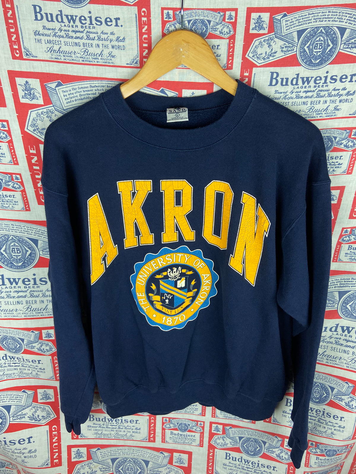 Vintage 1990s University of Akron Crewneck Large(24”x27”)