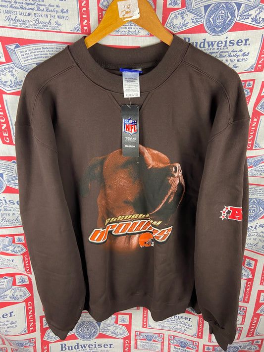 Vintage 2000s Reebok Cleveland Browns Bullmastiff Crewneck NWT XL(26”x31”)