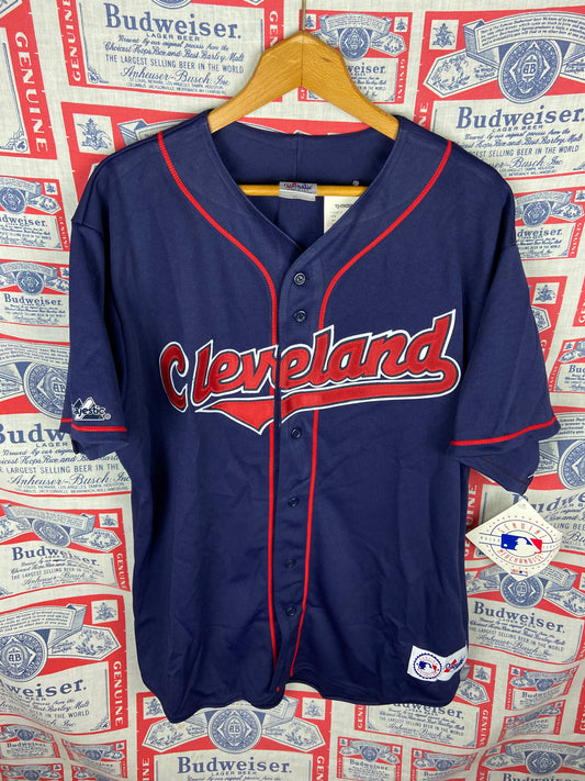 Vintage 1990s Majestic Cleveland Indians Jersey NWT XL(25”x30”)