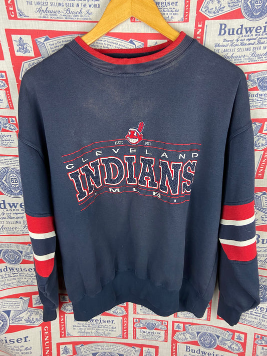 Vintage 1990s Lee Sport Cleveland Indians Embroidered Crewneck Medium(24”x26”)