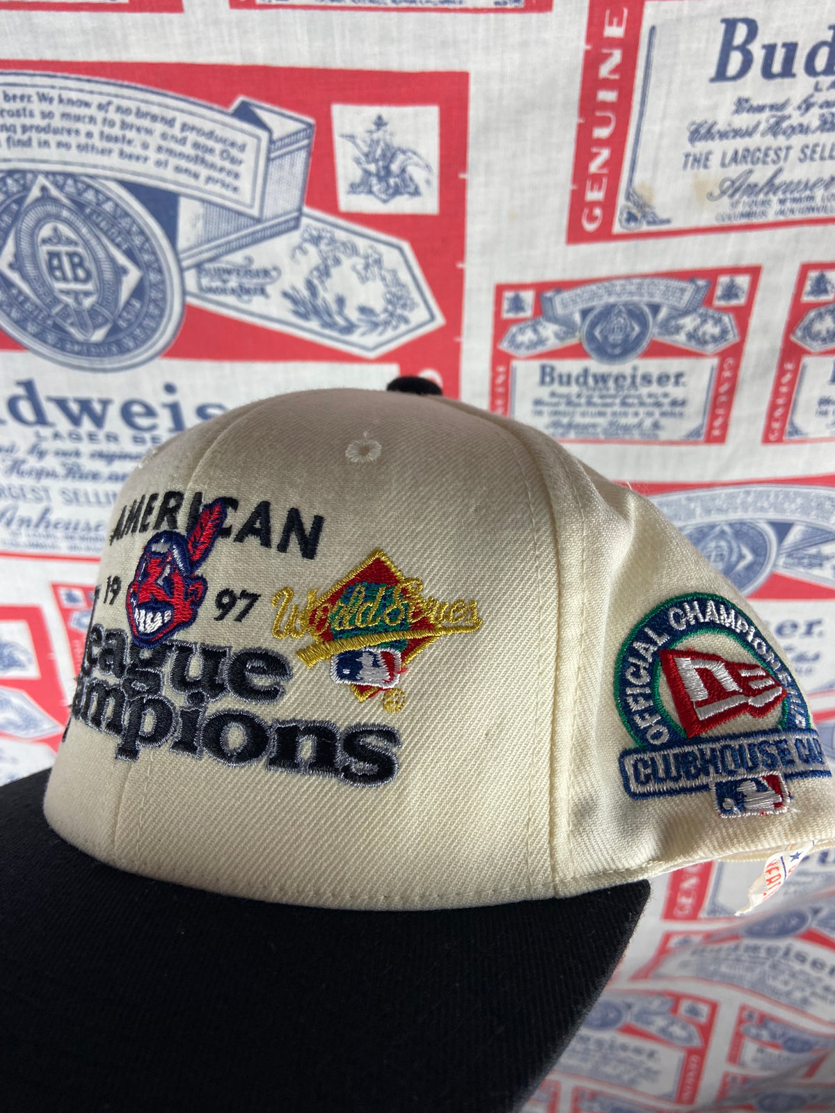 Vintage 1997 Wool Blend New Era Cleveland Indians ALCS Snapback