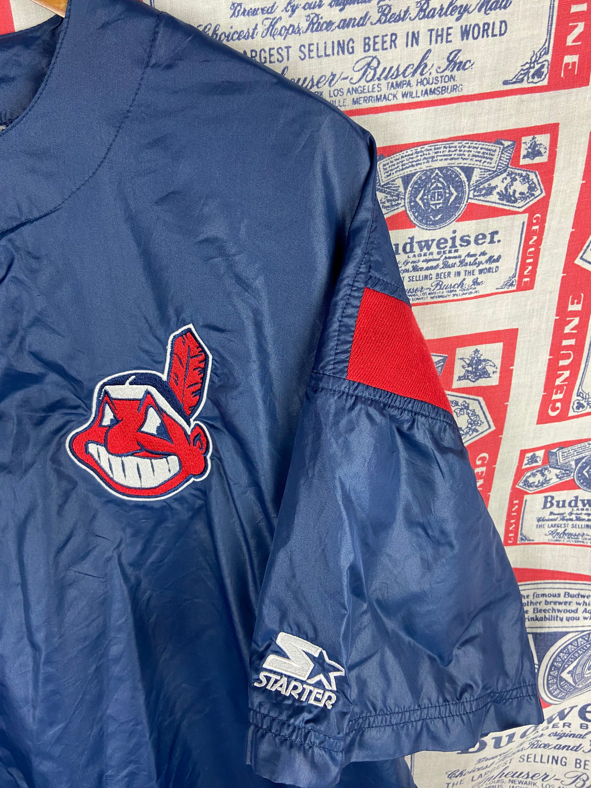 Vintage 1990s Starter Diamond Collection Cleveland Indians Warmup Medium(23”x26”)