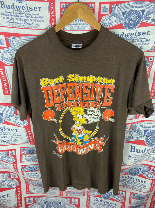 Vintage 1990 Cleveland Browns Bart Simpson Shirt Medium(21”x28”)