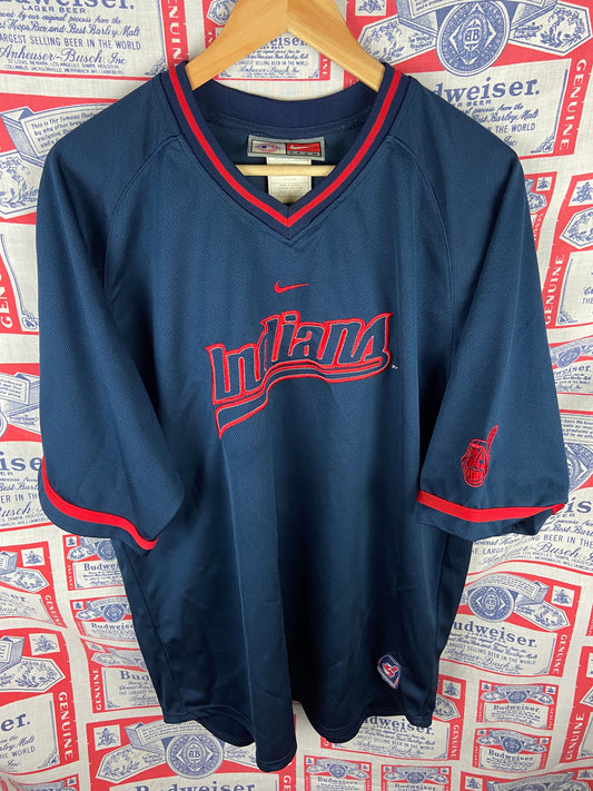 Vintage 2000s Nike Center Swoosh Cleveland Indians Warm Up Jersey XL(25”x31”)