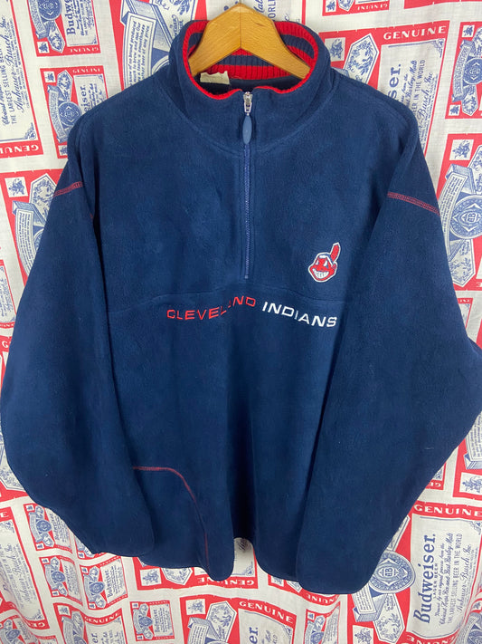 Vintage 1990s Lee Sport Cleveland Indians Fleece Pullover big XL(26”x31”)