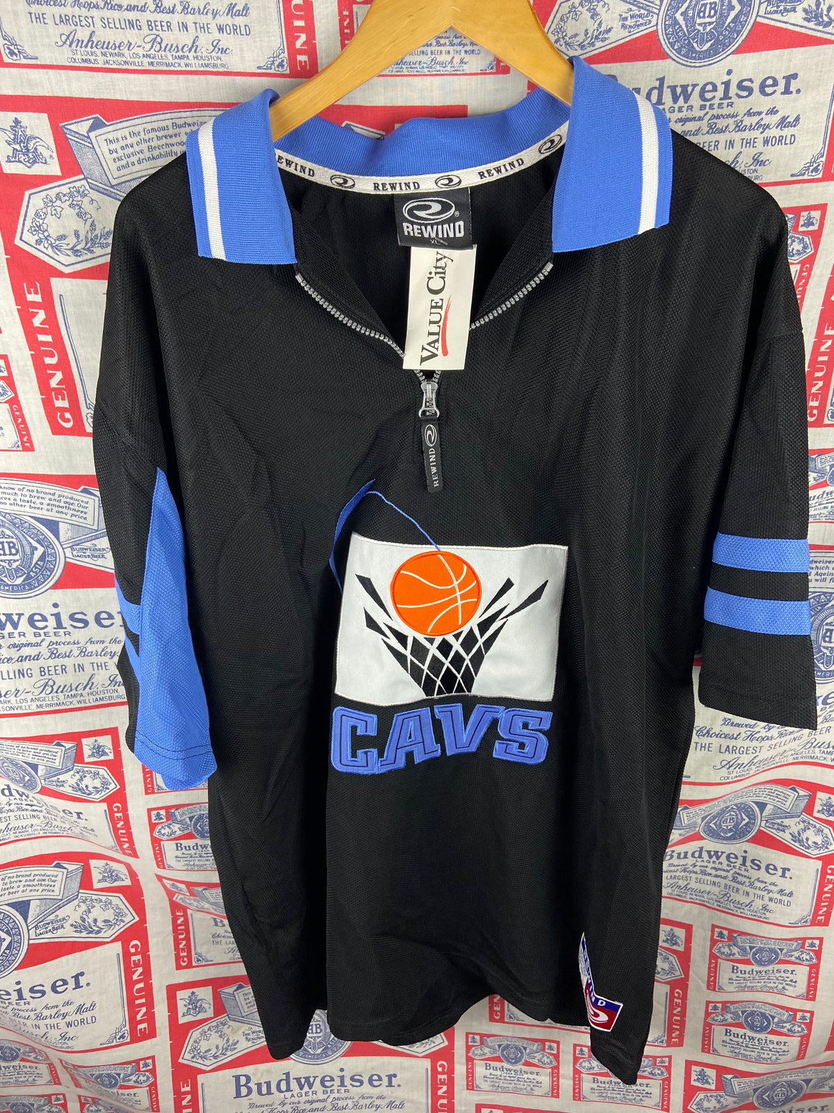 Vintage 1990s Cleveland Cavs Quarter Zip Warm Up NWT XL(25”x33”)