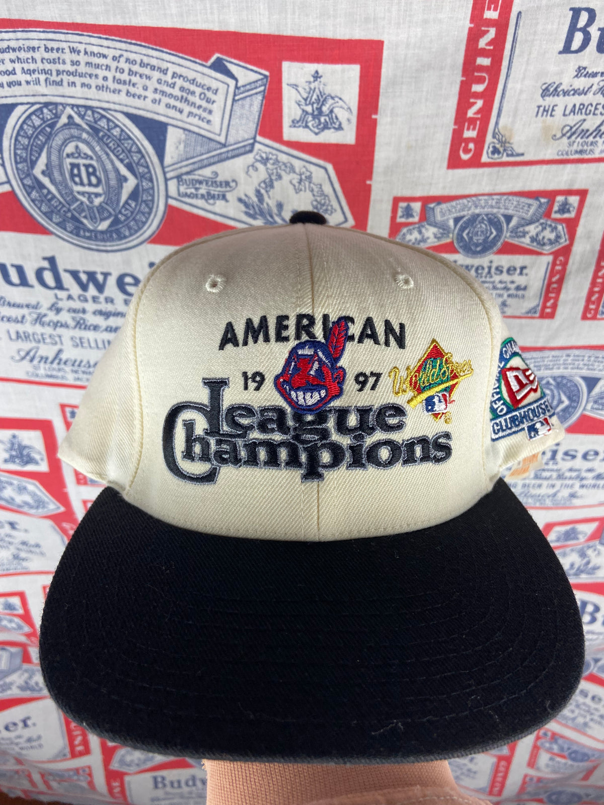 Vintage 1997 Wool Blend New Era Cleveland Indians ALCS Snapback