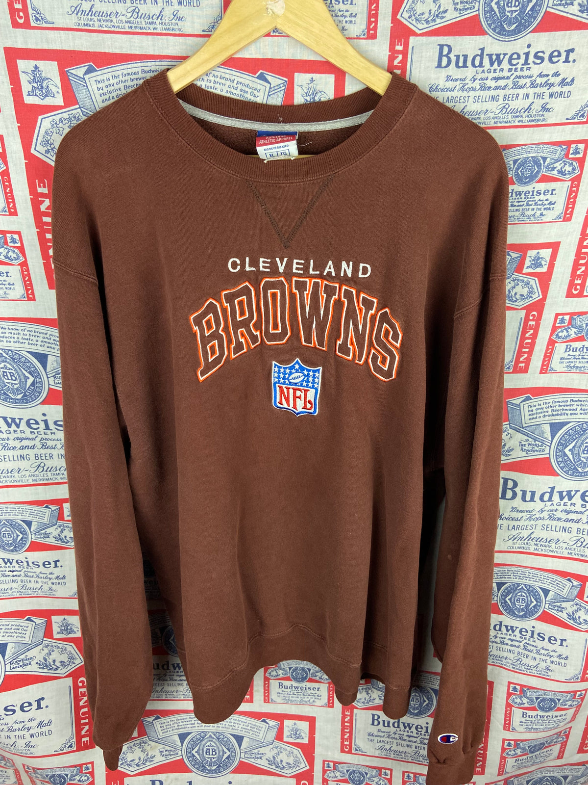 Vintage 2000s Champion Cleveland Browns Embroidered Crewneck XL(25”x30”)