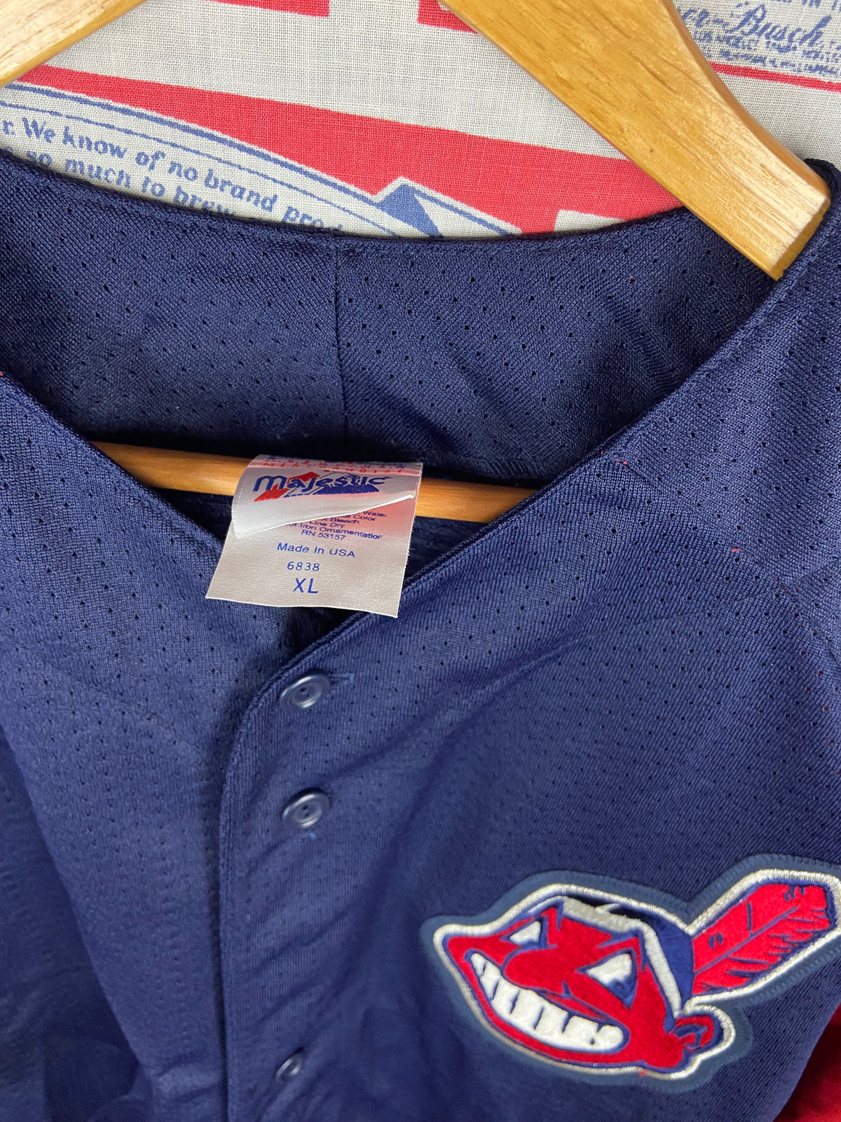 Vintage 1990s Majestic Cleveland Indians BP Jersey NWT XL(25”x30”)