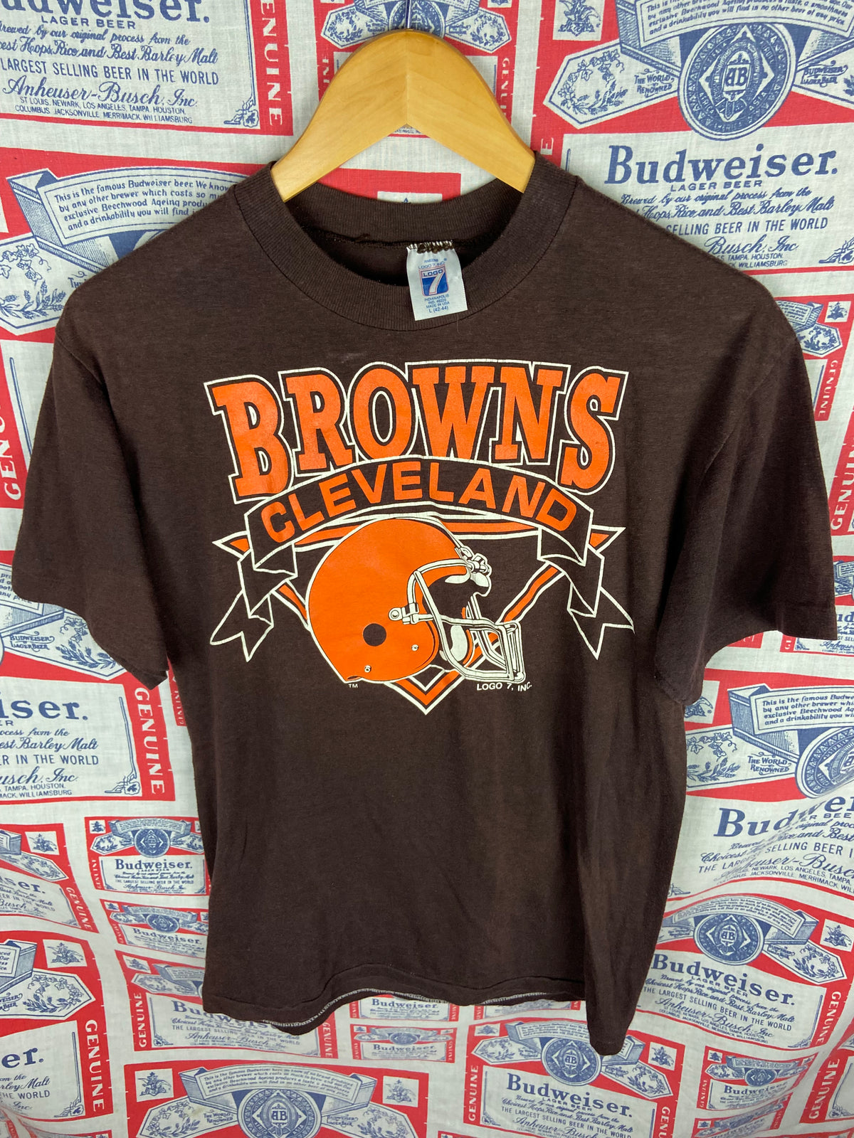 Vintage 1980s Logo 7 Cleveland Browns Shirt Medium(20”x28”)