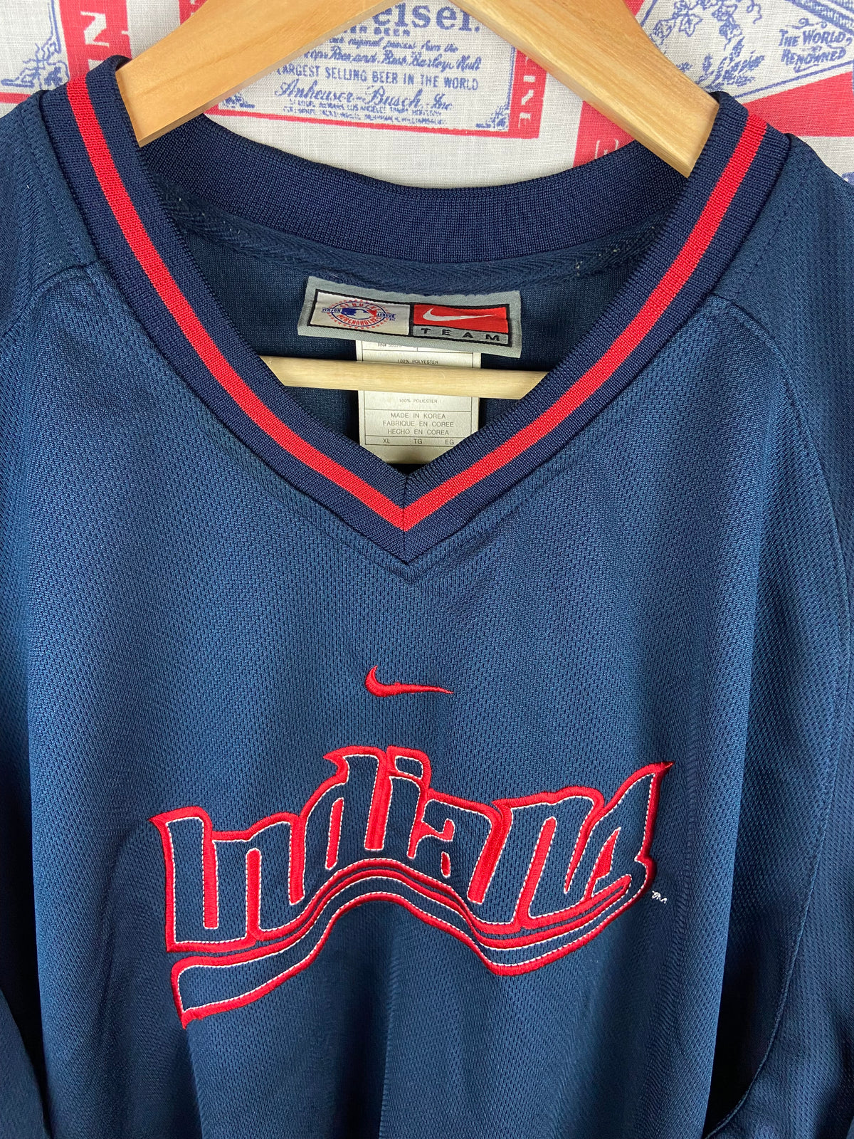 Vintage 2000s Nike Center Swoosh Cleveland Indians Warm Up Jersey XL(25”x31”)