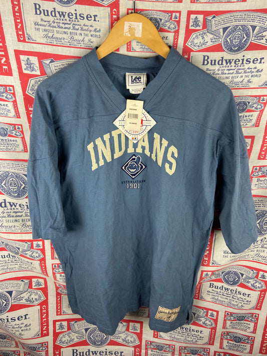 Vintage 2000s Lee Sport Cleveland Indians Embroidered Shirt NWT XL(25”x31”)